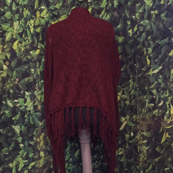 NWT Red Monteau Waterfall Crochet Cardigan Sz S - Picture 3 of 11